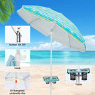 A beach umbrella watercolor design brings a serene vibe to the beach.