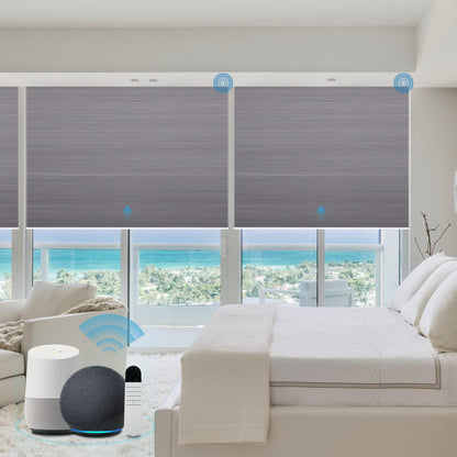 motorized light blocking window shades cellular blinds