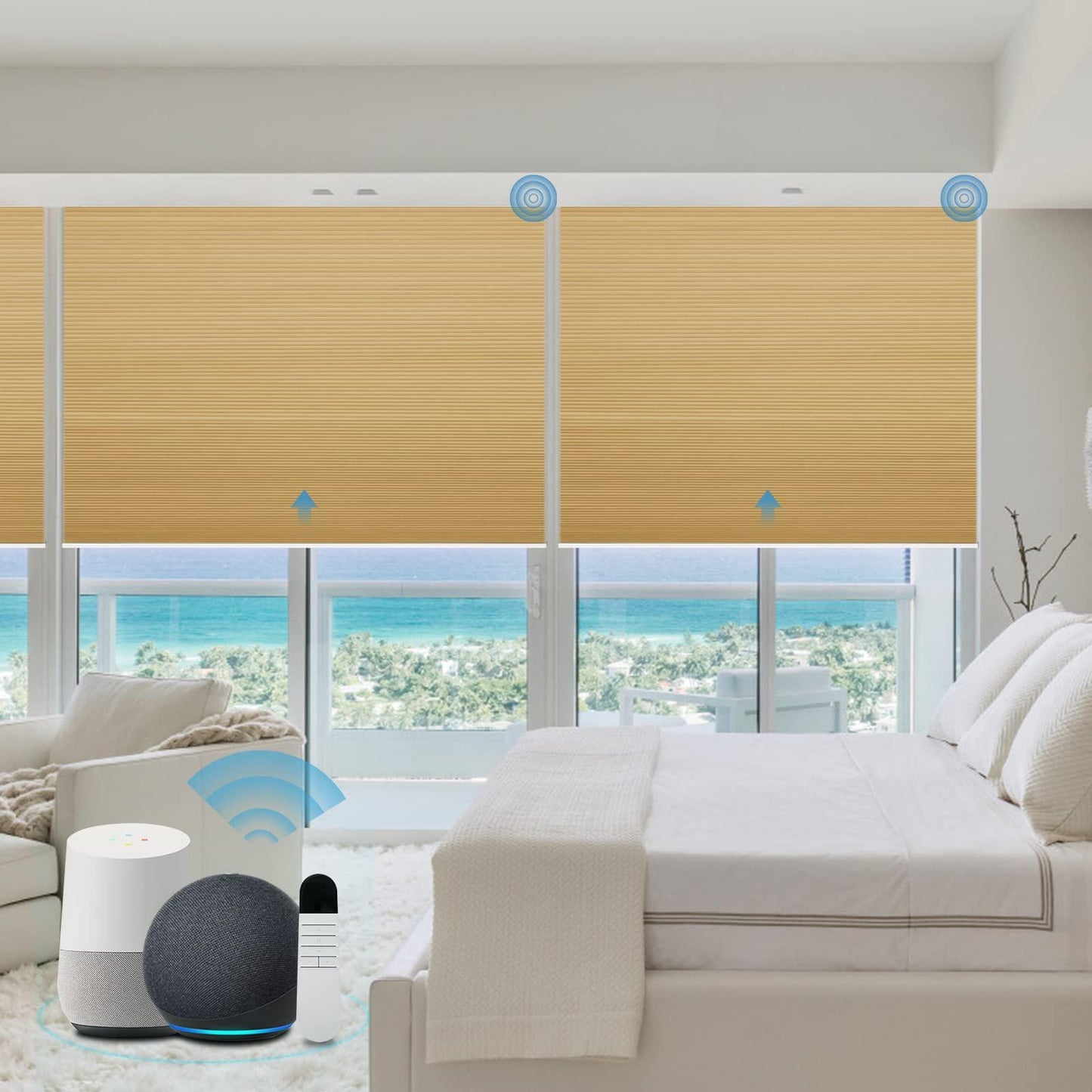 rechargeable and solar powered motorized blinds with remote control