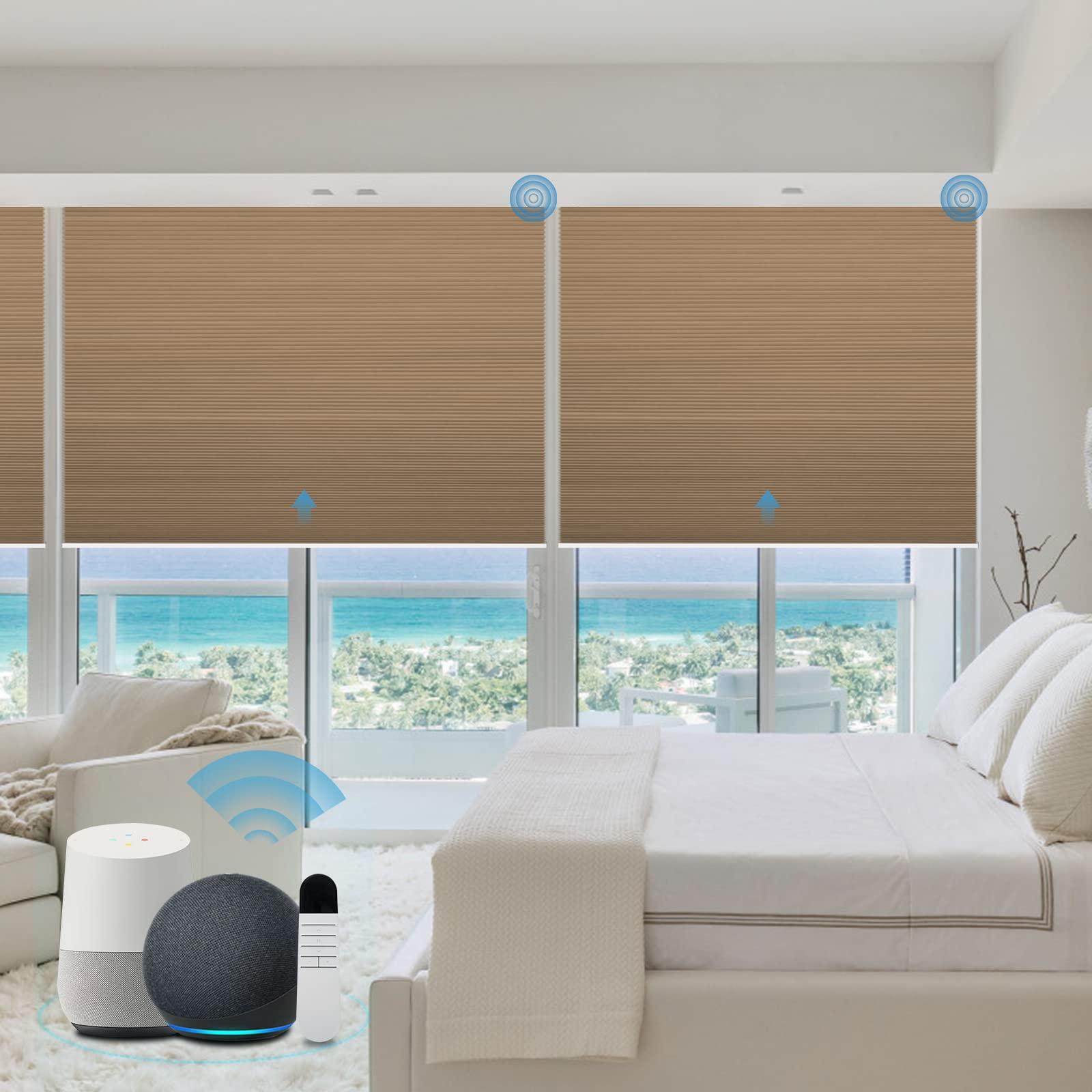 motorized light blocking honeycomb shades with remote control