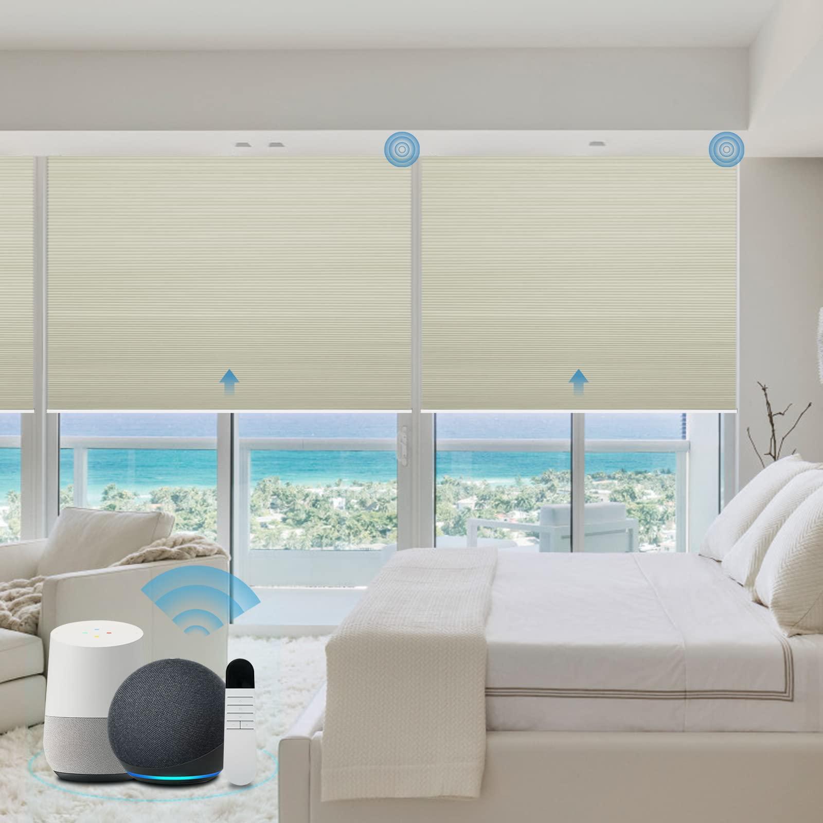 motorized light blocking honeycomb shades with remote control