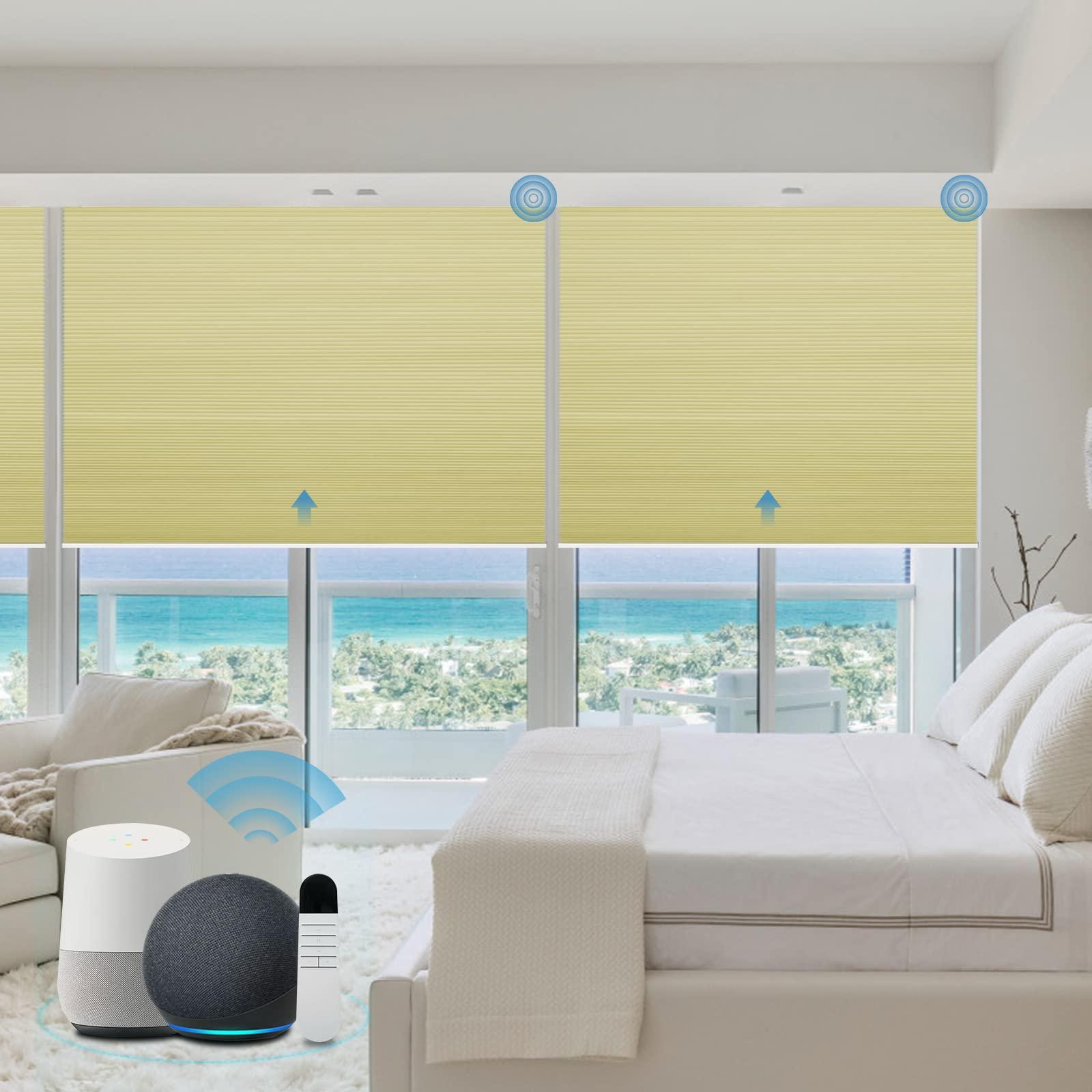 motorized light blocking honeycomb shades with remote control