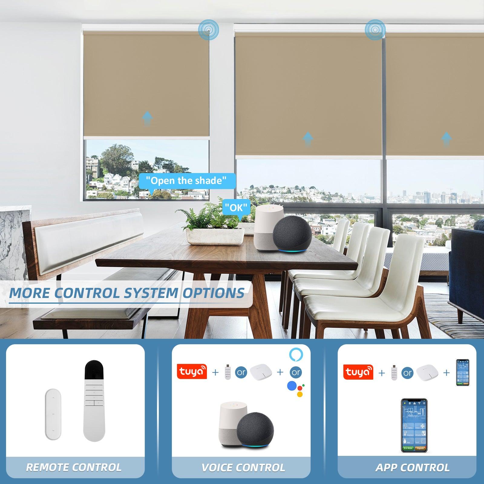 roller shades with remote control, App control and voice control