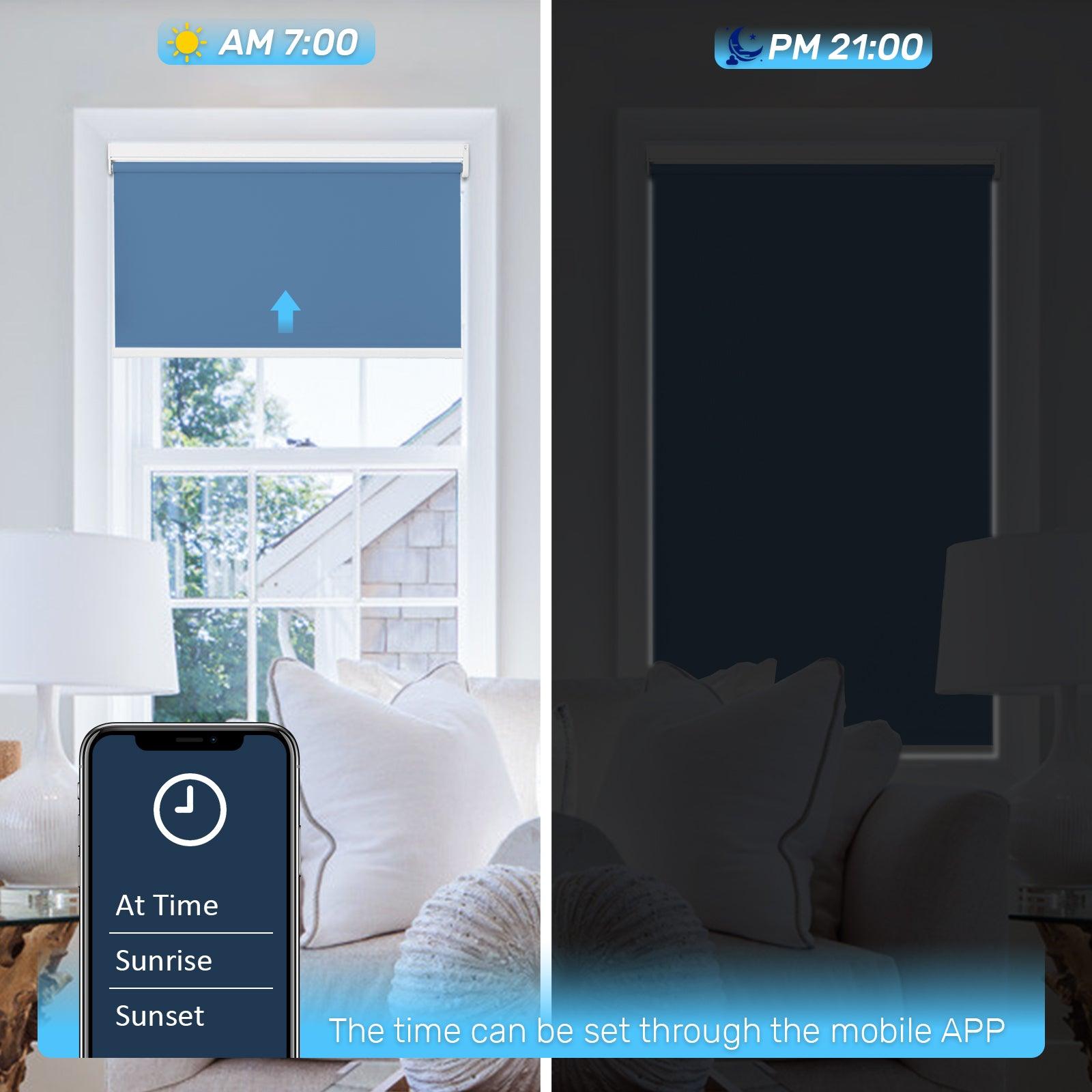 automated roller shades that schedule time on App