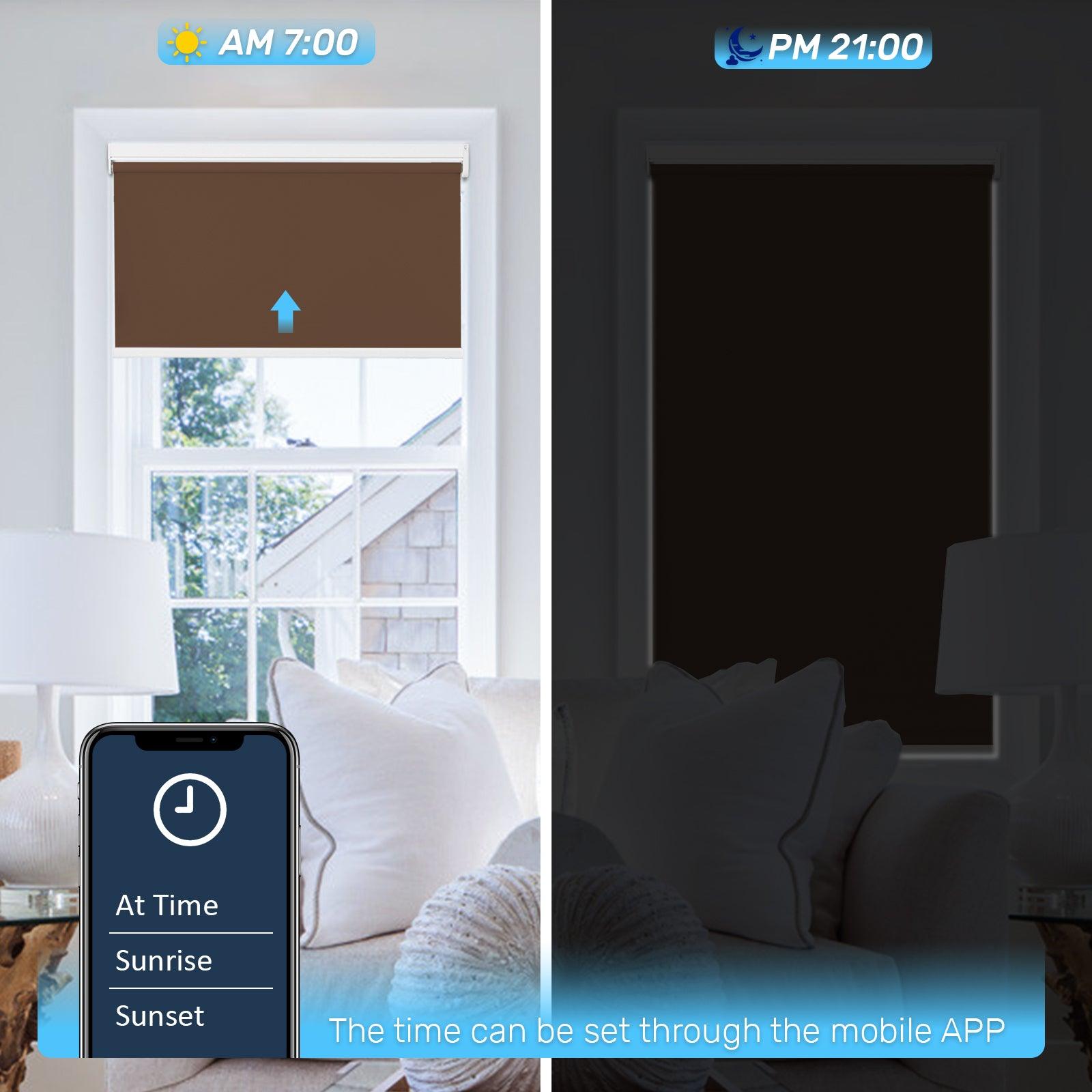 automated roller shades that schedule time on App