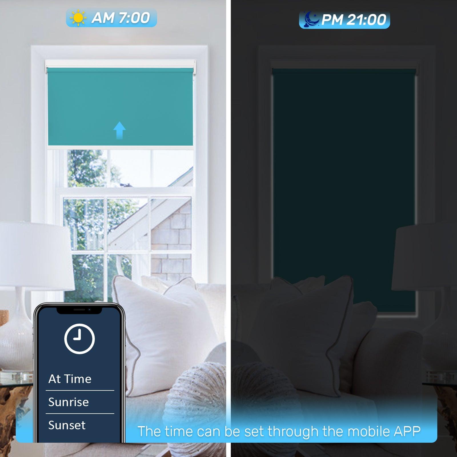 automated roller shades that schedule time on App