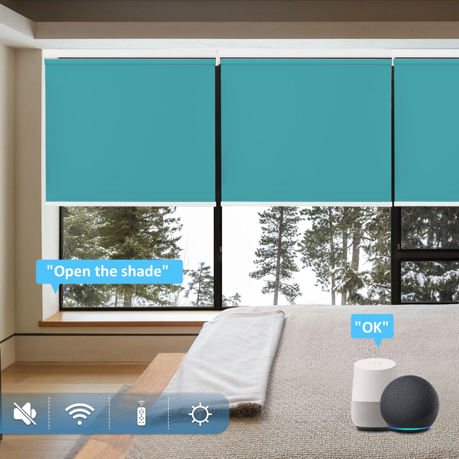 voice control motorized roller shades for windows