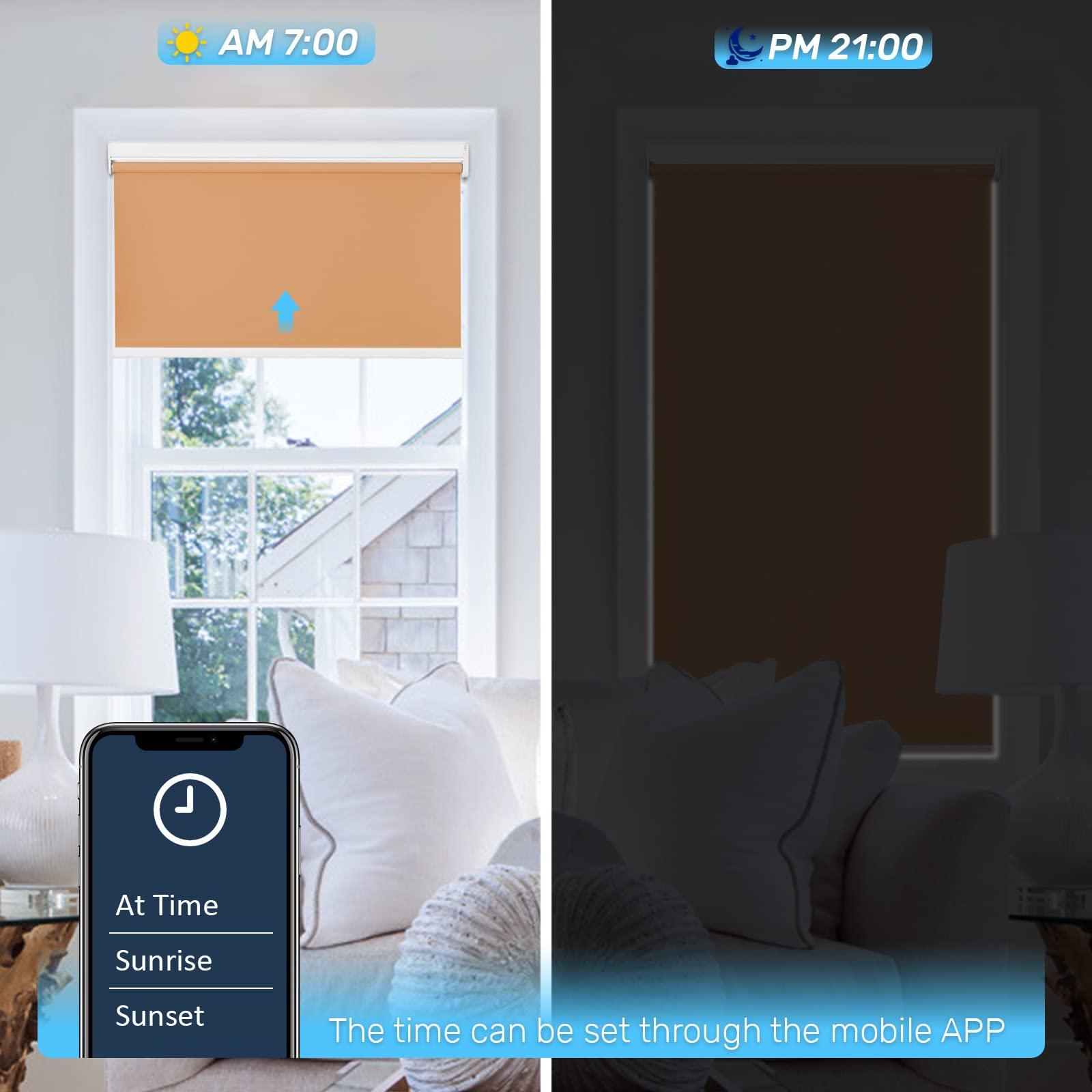 automated roller shades that schedule time on App