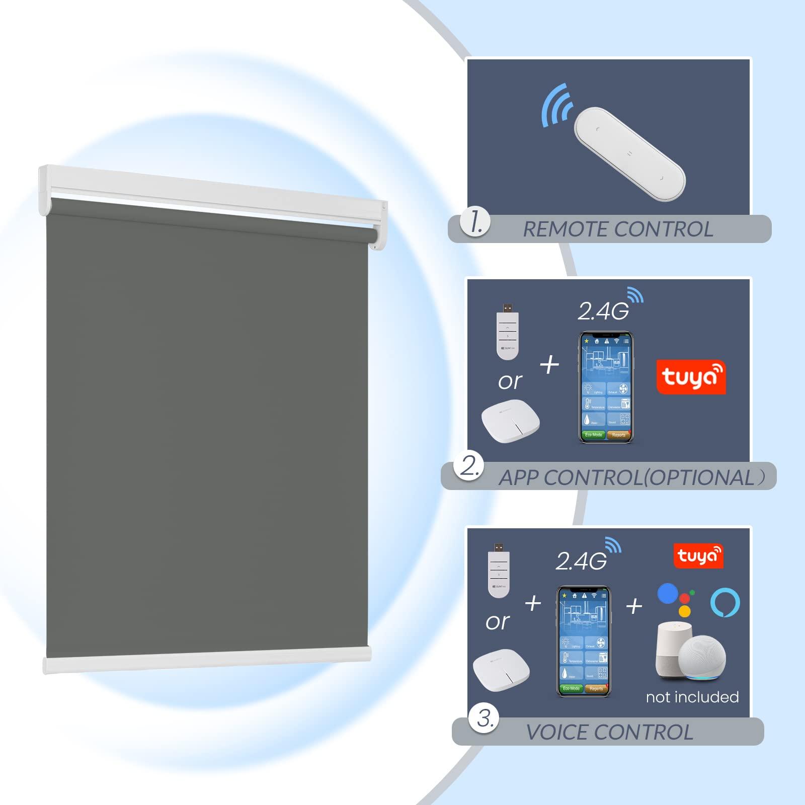 affordable motorized blinds controlled by remote, App and voice