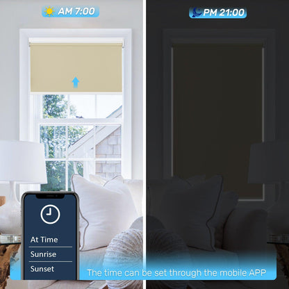 blackout bedroom shades schedule controlled by App