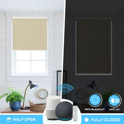 light blocking roller shades with smart control