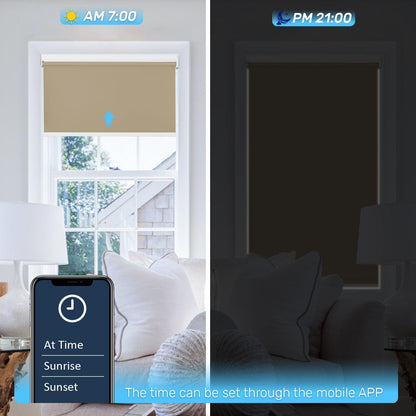 blackout bedroom shades schedule controlled by App