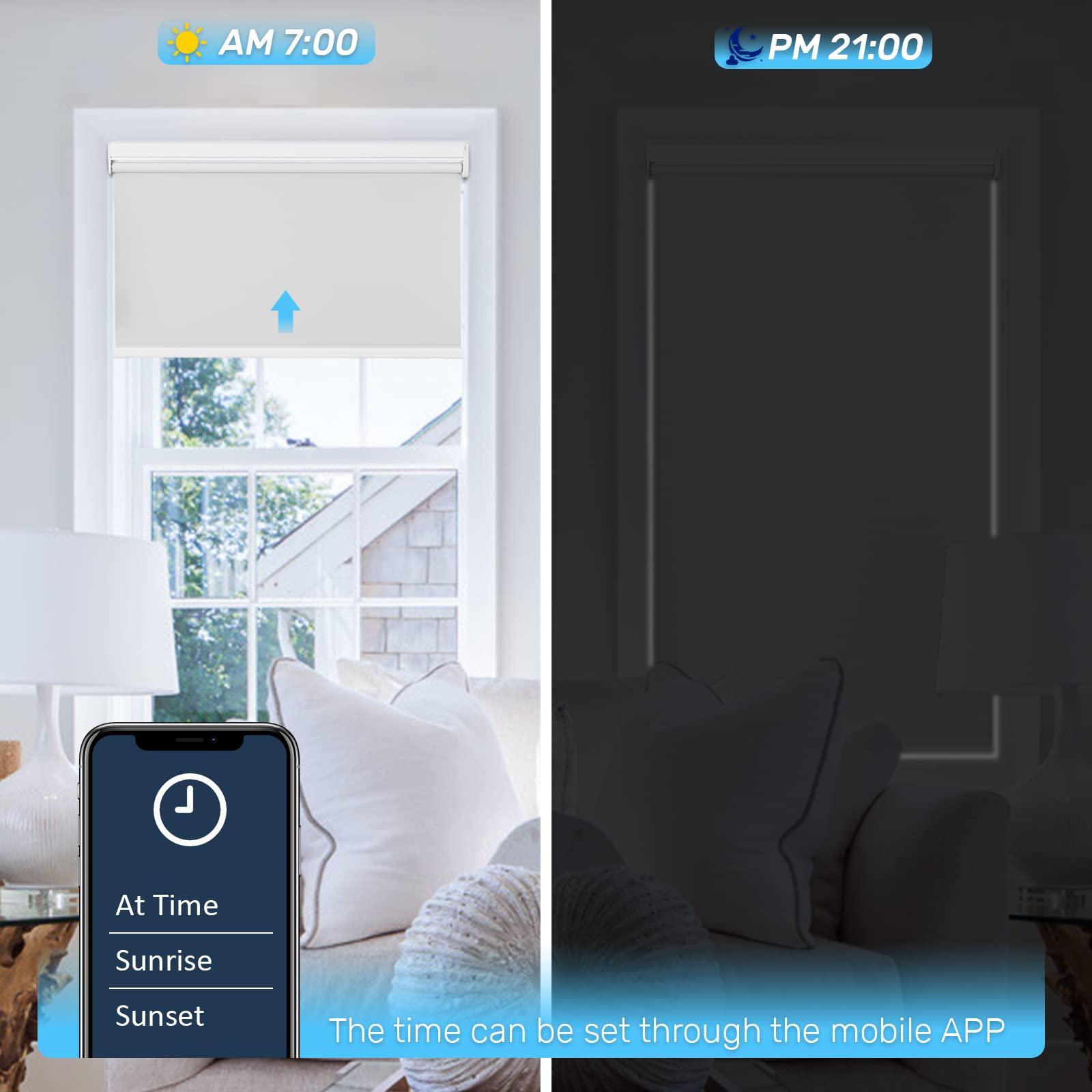 blackout bedroom shades schedule controlled by App