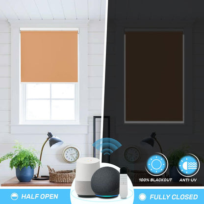 light blocking roller shades with smart control