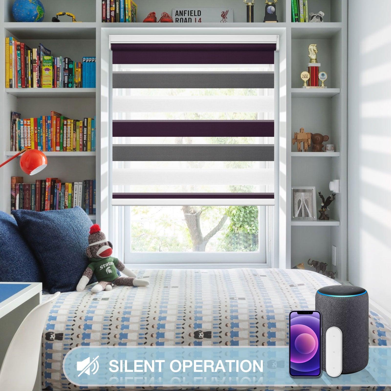 light filtering zebra smart blinds with alexa control