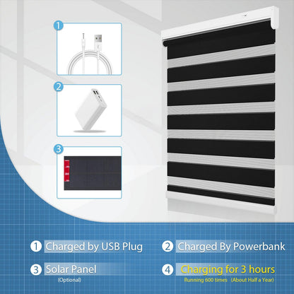 motorized light filtering zebra solar rolling shades