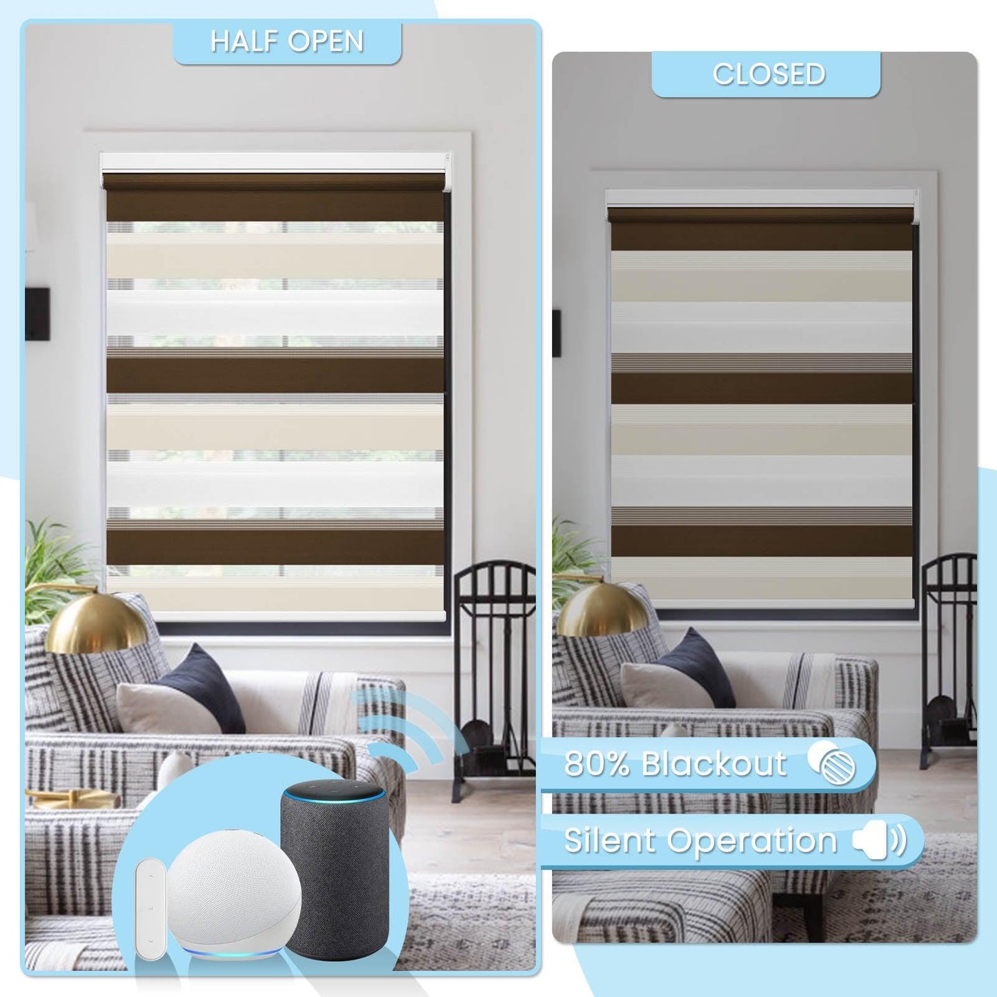 Grandekor-M130/M330 Light Filtering Zebra Shades