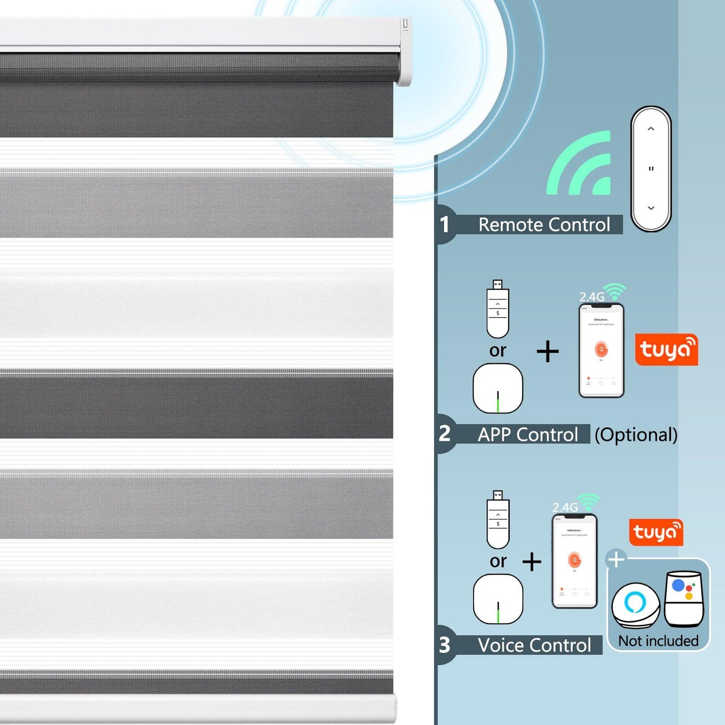 remote voice and APP control smart layered shade