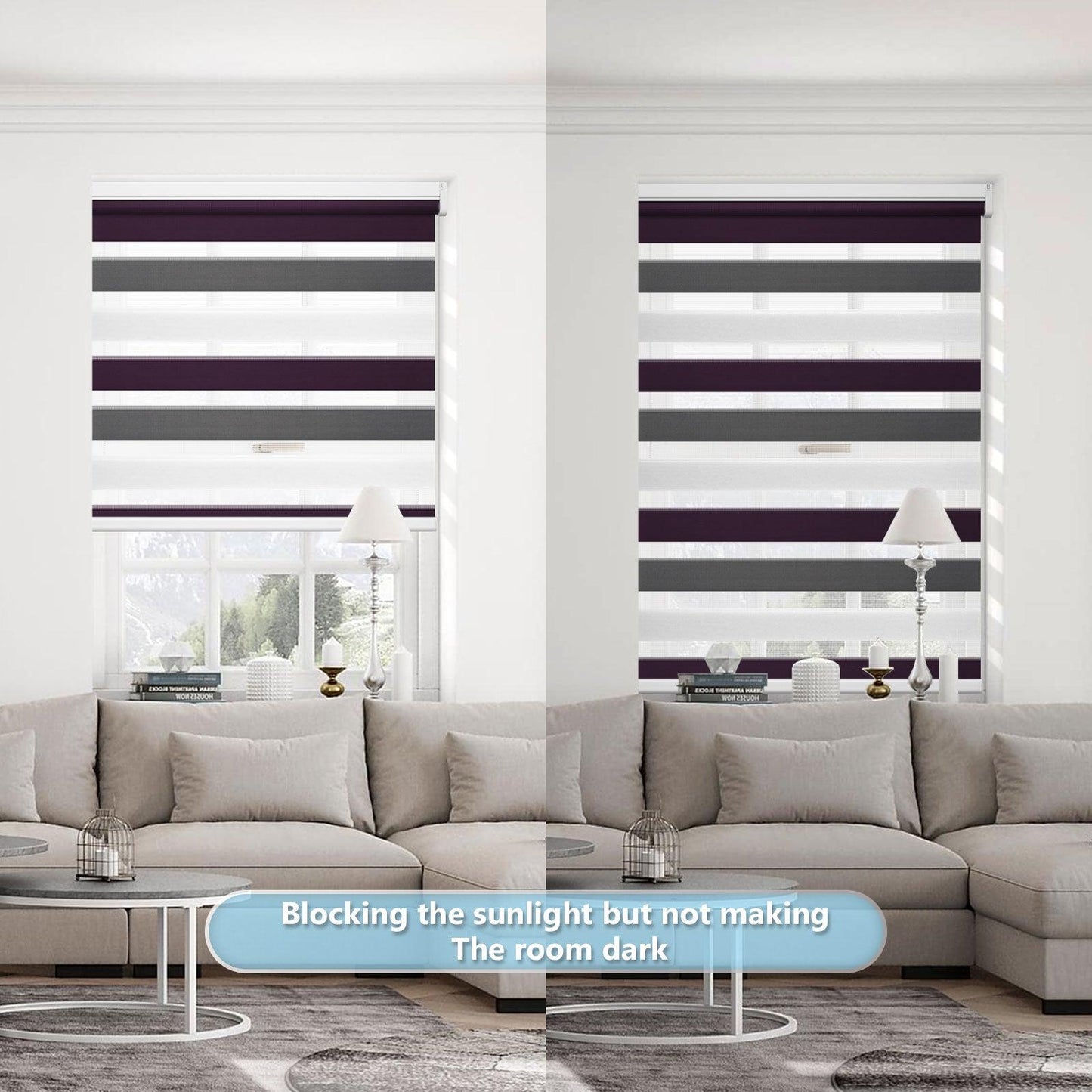 light filtering zebra smart blinds with alexa control