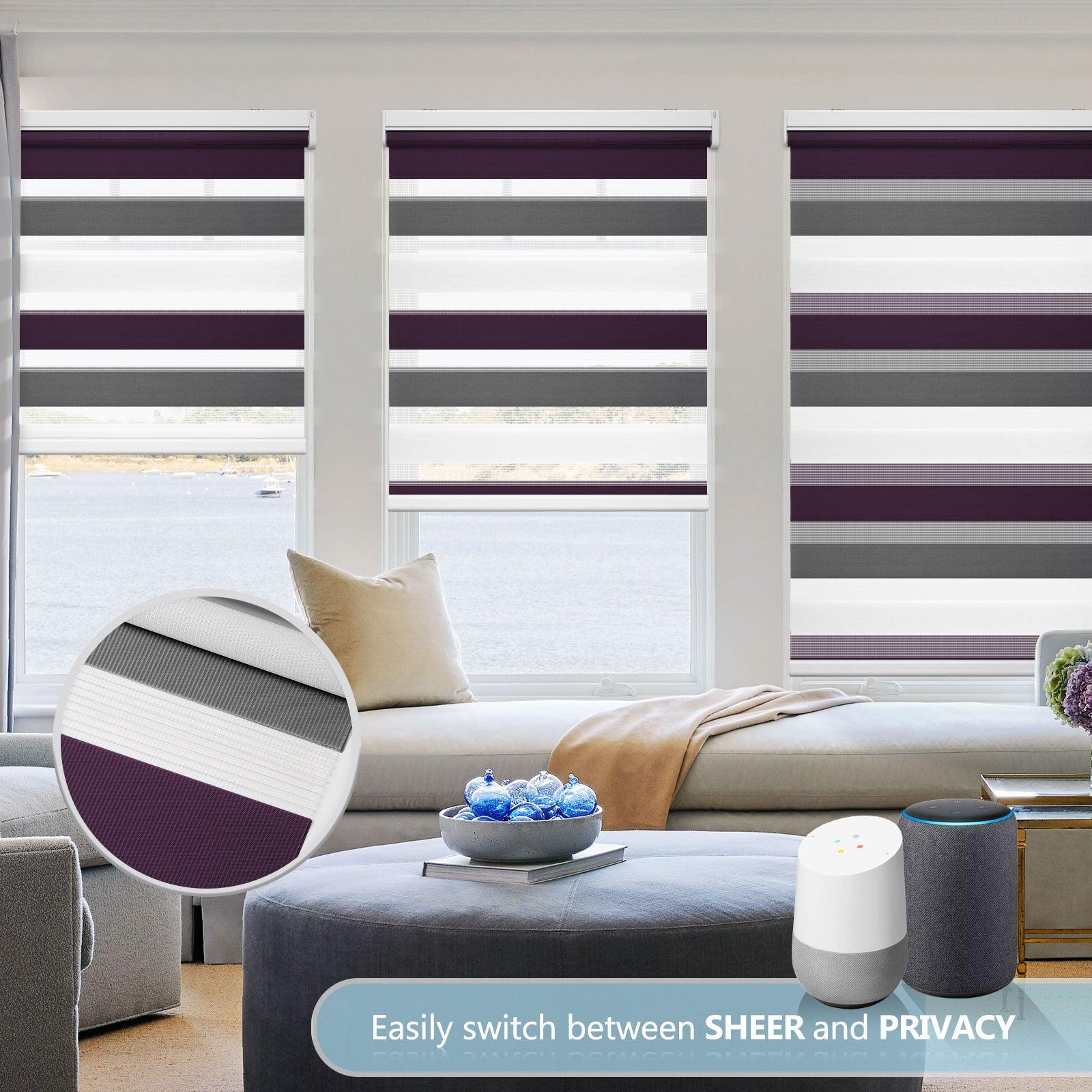 light filtering zebra smart blinds with alexa control