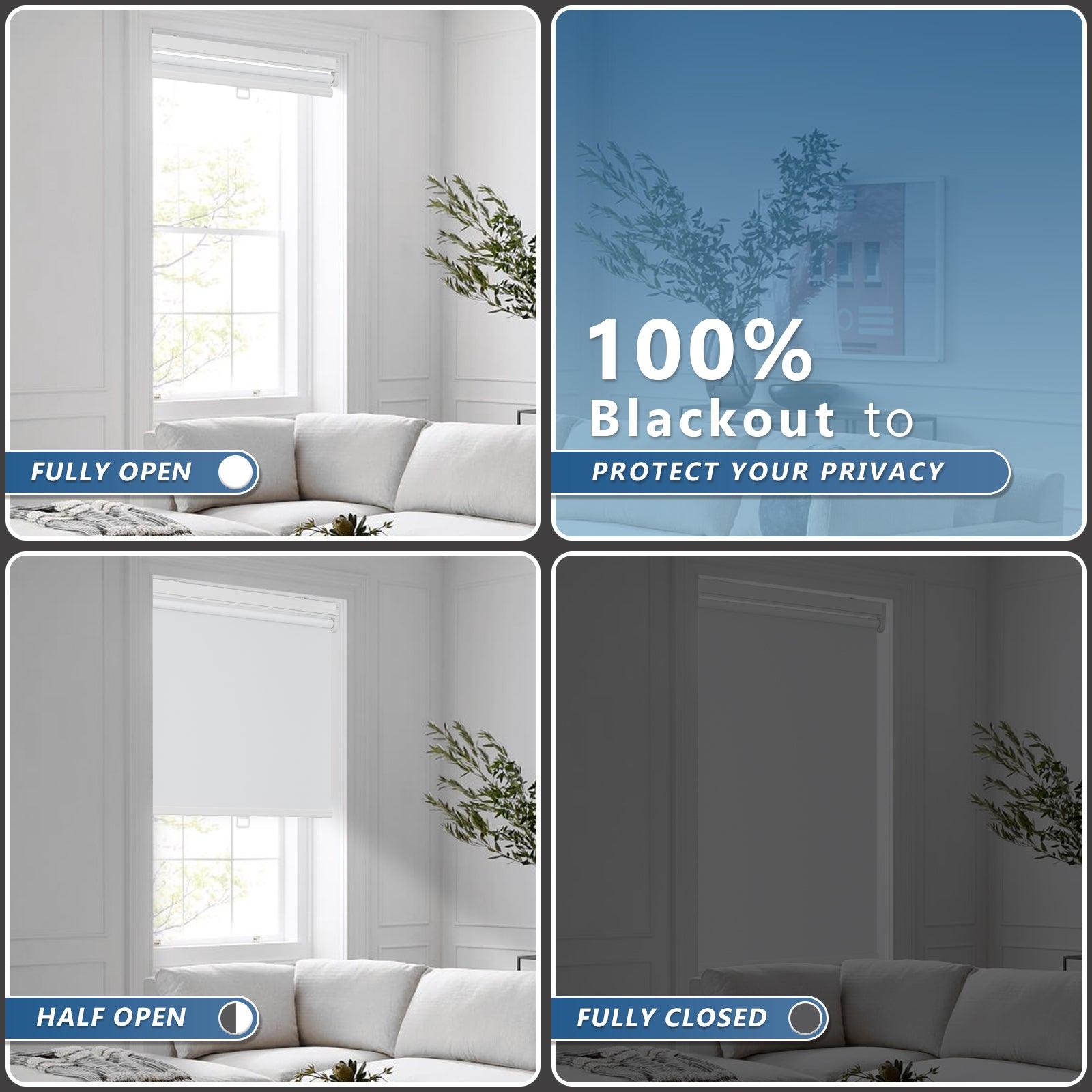 blackout roller shades with motorized control