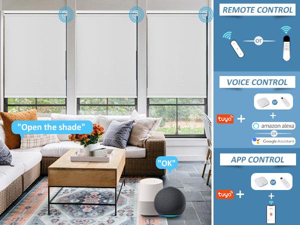 roller shades with remote control, App control and voice control