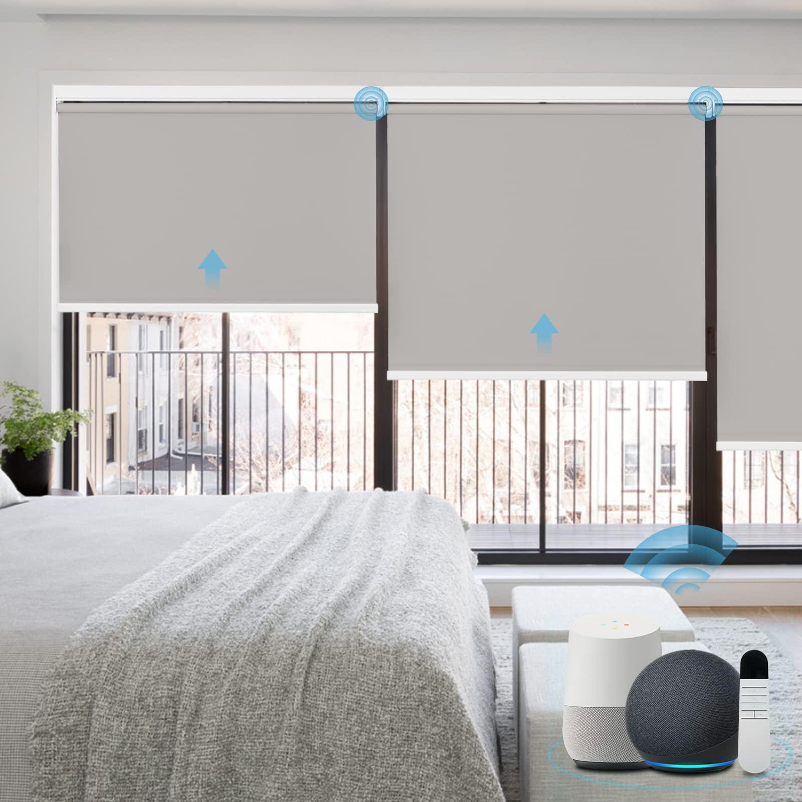 living room roller blinds with motorized control