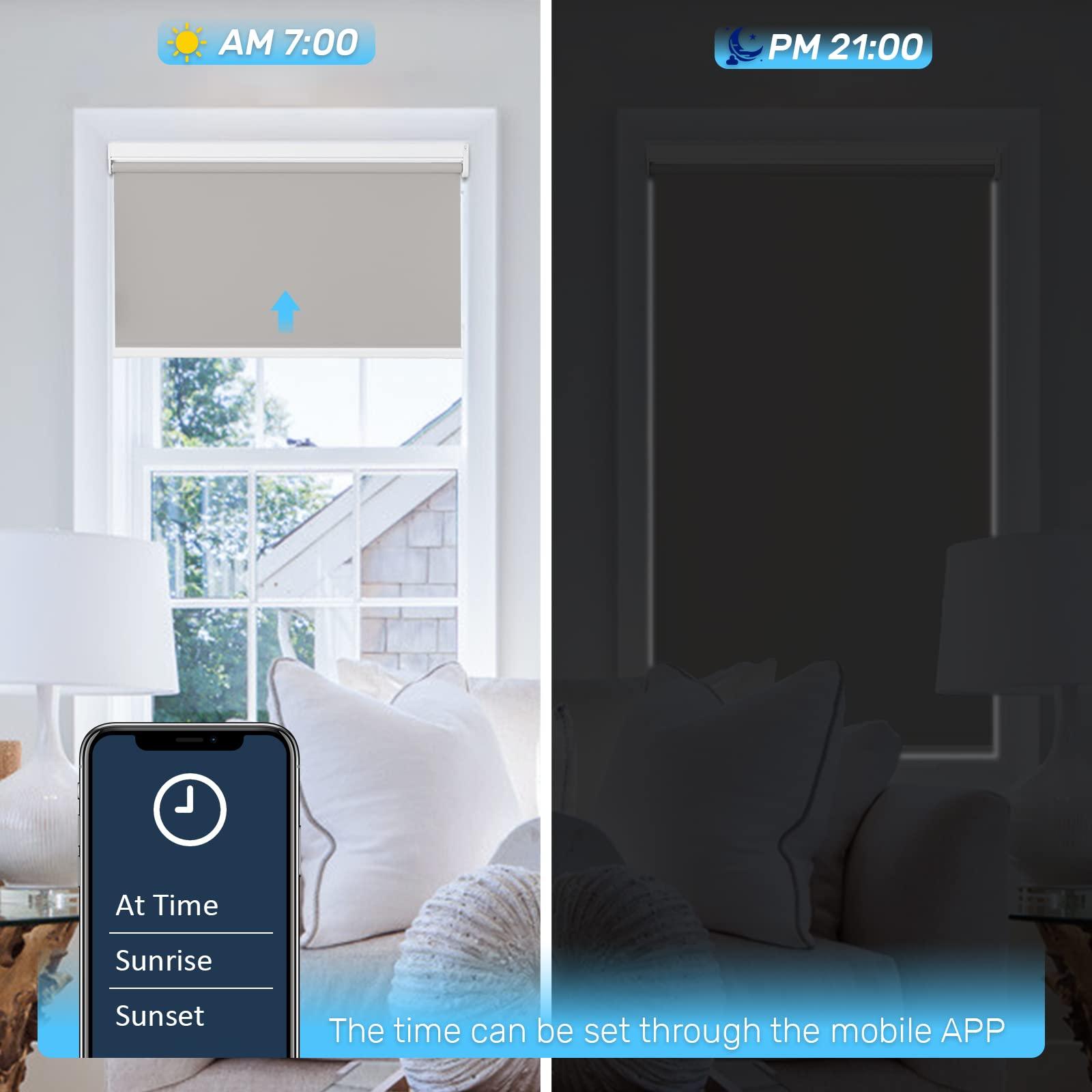 automated roller shades that schedule time on App