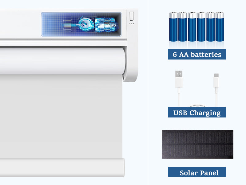 Grandekor battery operated window shades and solar panel powered window shades