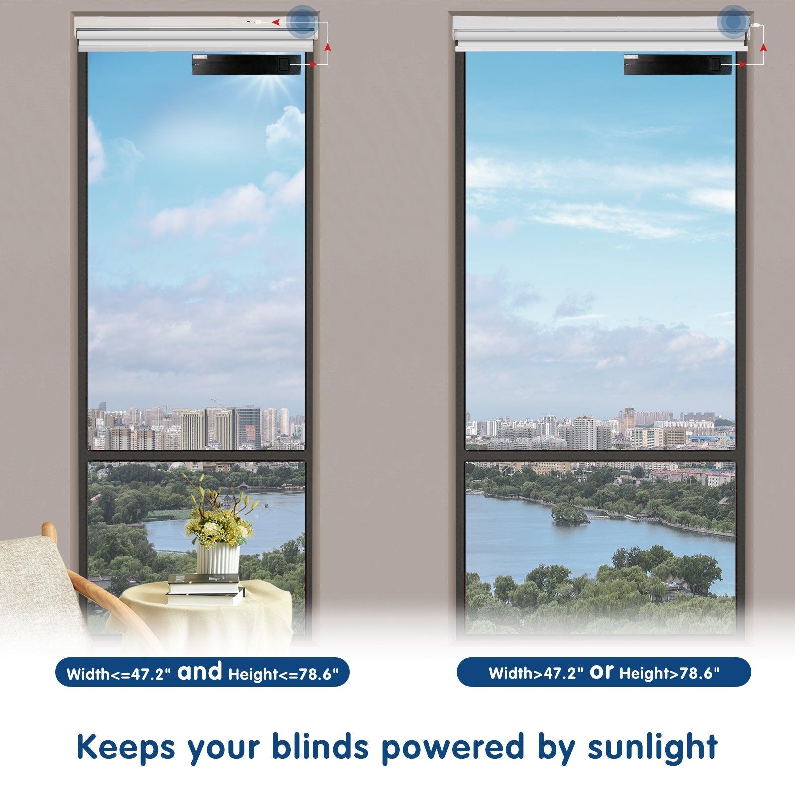 Solar powered blinds forhome automation window shades