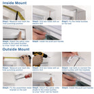 Decide between window blinds inside vs outside mount to achieve the desired style and coverage.