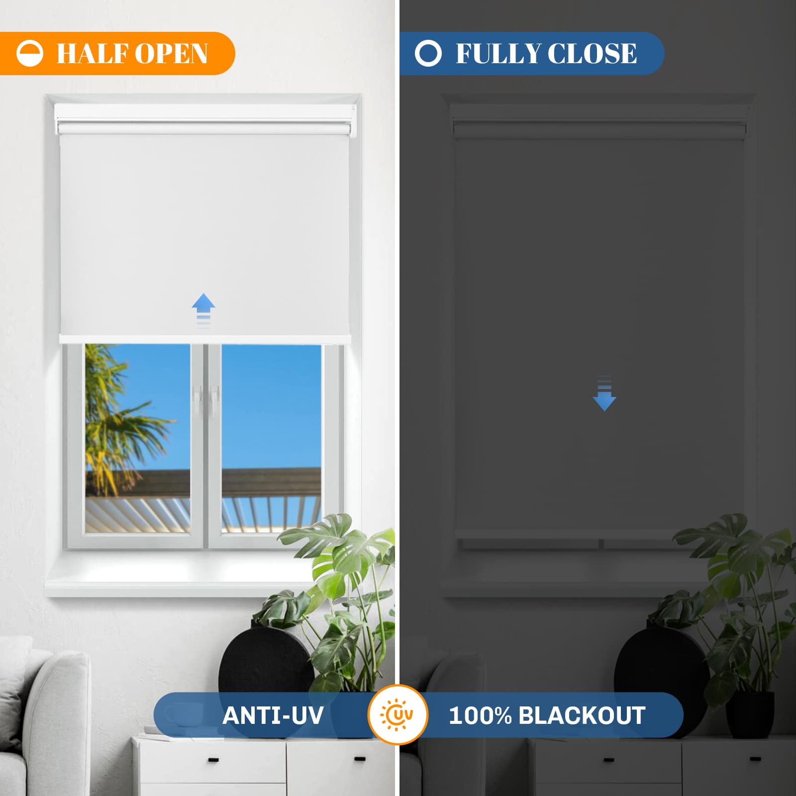 electric blockout blinds with anti-uv and 100% blackout