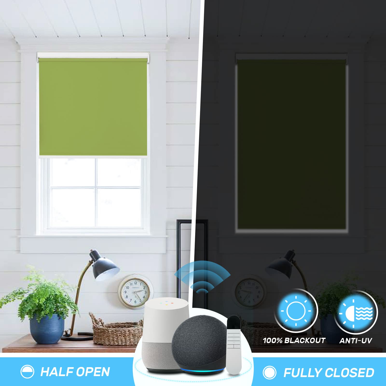 custom cordless blackout shades with smart control