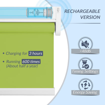 Motorized | Light Filtering | Rechargeable | Roller Shades | Customizable