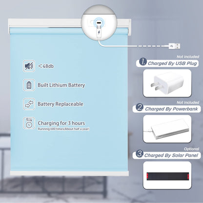 Motorized | Light Filtering | Rechargeable | Roller Shades | Customizable