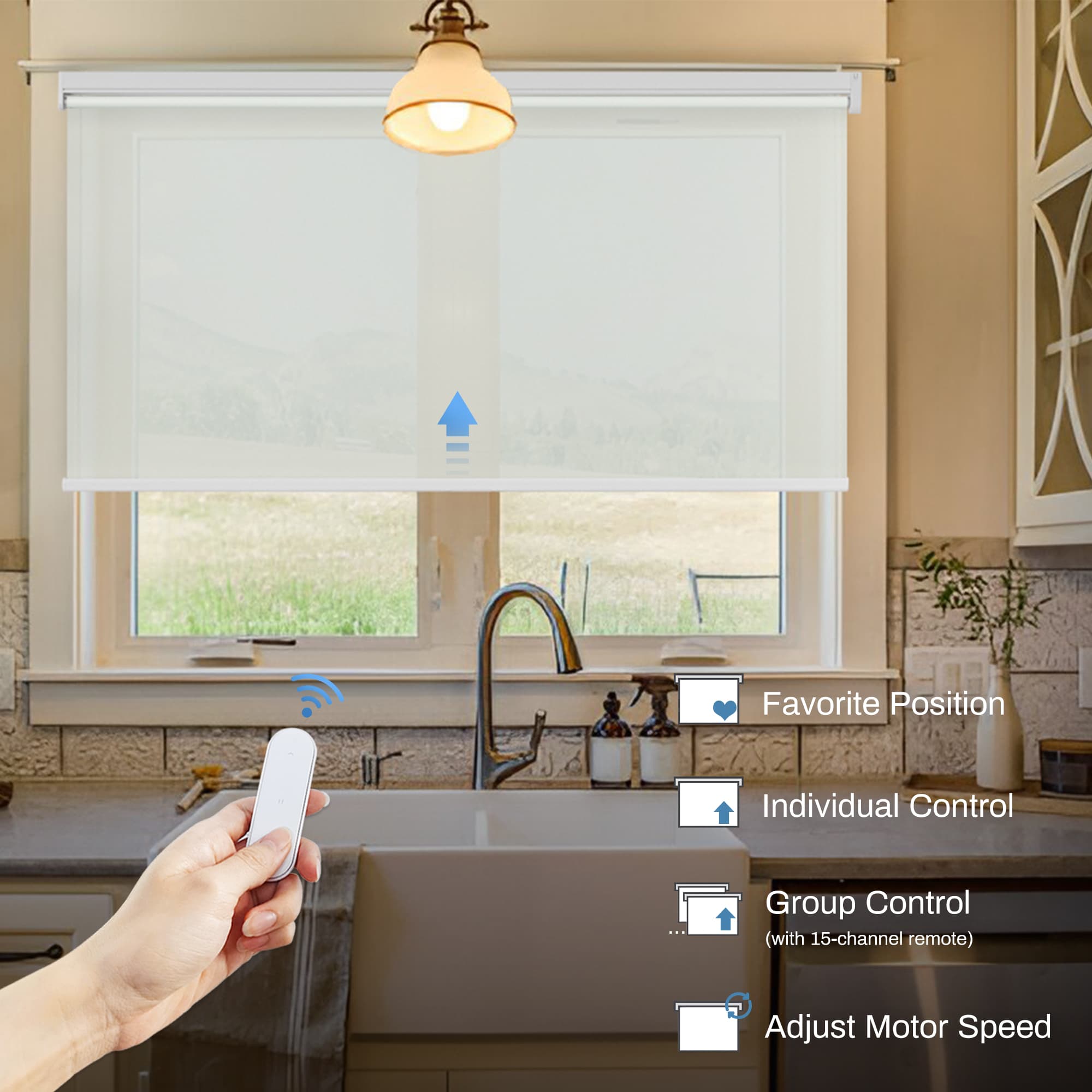 Enjoy convenience with our motorized window shades with remote, perfect for modern homes.